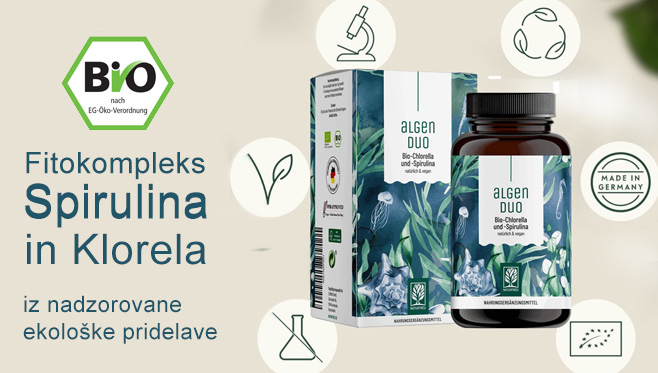 Spirulina in Klorela, bio