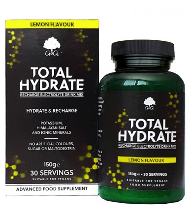 Total Hydrate, elektroliti v prahu s sladili, okus limone, 150 g