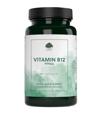 Vitamin B12, metilkobalamin, 1000 μg, 120 kapsul