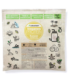 Rastlinske beljakovine (proteini) s sladili, okus banana, tester