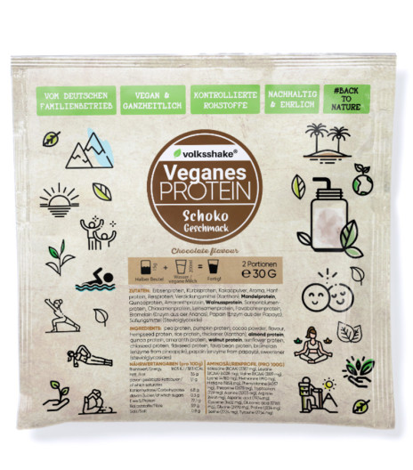 Rastlinske beljakovine (proteini) s sladili, okus čokolada, tester, 30 g Rastlinske beljakovine (proteini) s sladili, okus čokolada, tester, 30 g