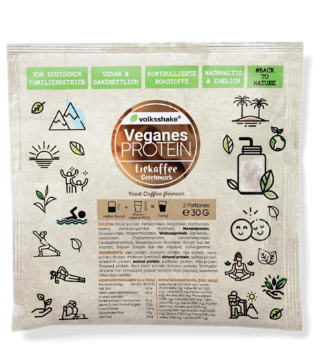 Rastlinske beljakovine (proteini) s sladili, okus ledena kava, tester, 30 g Rastlinske beljakovine (proteini) s sladili, okus ledena kava, tester, 30 g