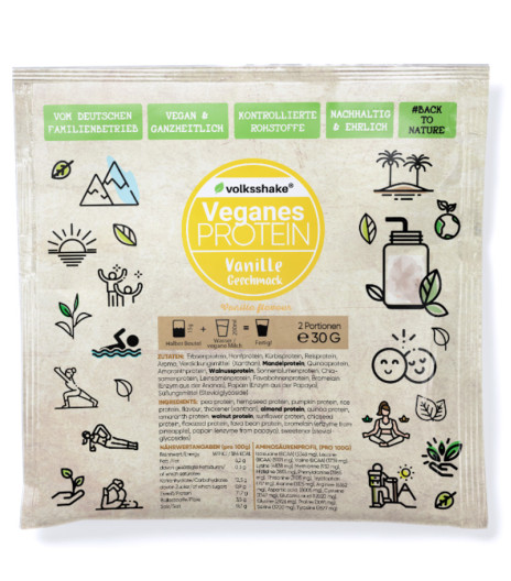 Rastlinske beljakovine (proteini) s sladili, okus vanilija, tester, 30 g